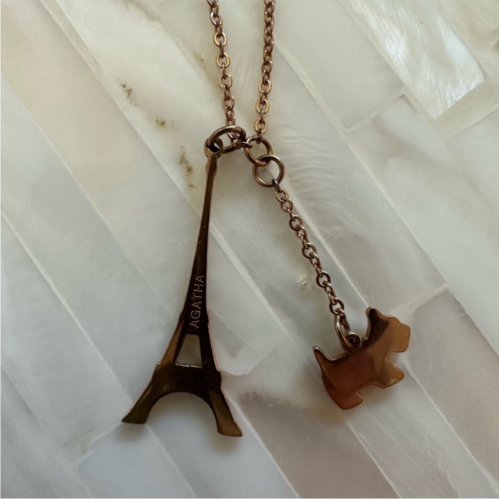 Agatha Paris Eiffel Tower And Scottie Necklace